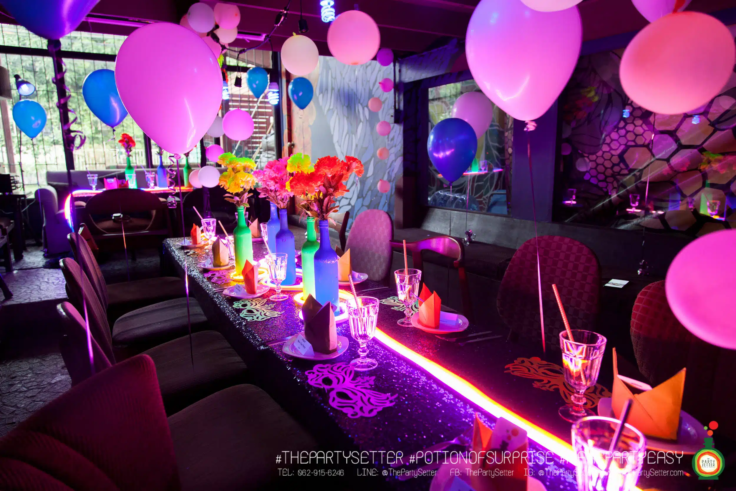 the party setter theme neon 15