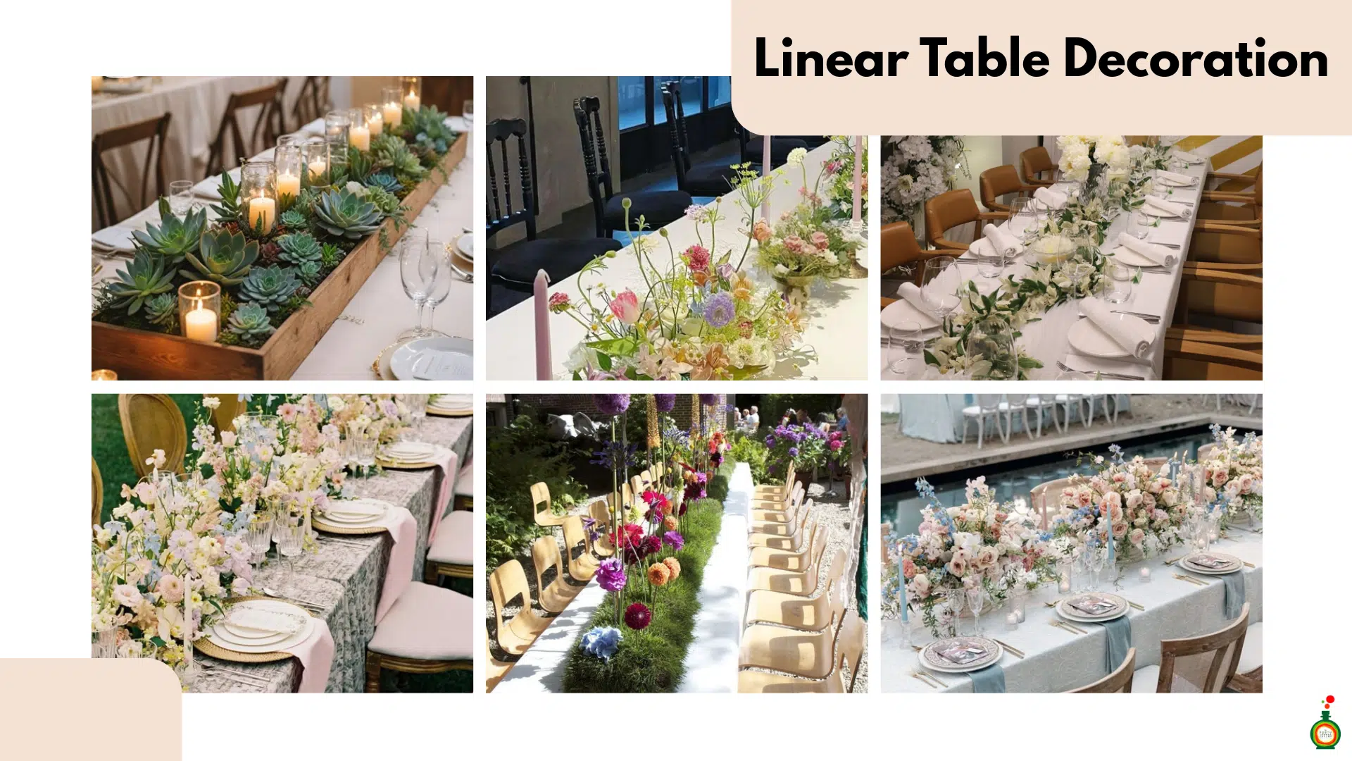 บริการจัดดอกไม้ Linear Table Decoration
