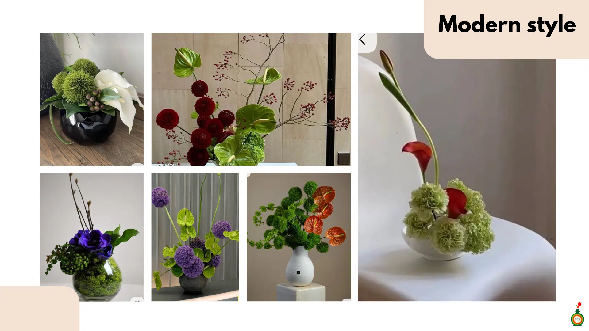 บริการจัดดอกไม้ Modern Hit Design โทน เขียว ม่วง แดง