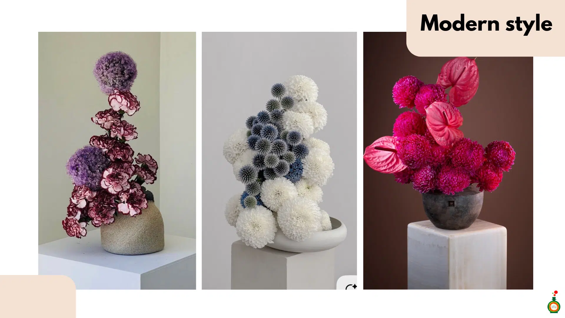 บริการจัดดอกไม้ Modern Hit Design โทน ม่วง ขาว ชมพู