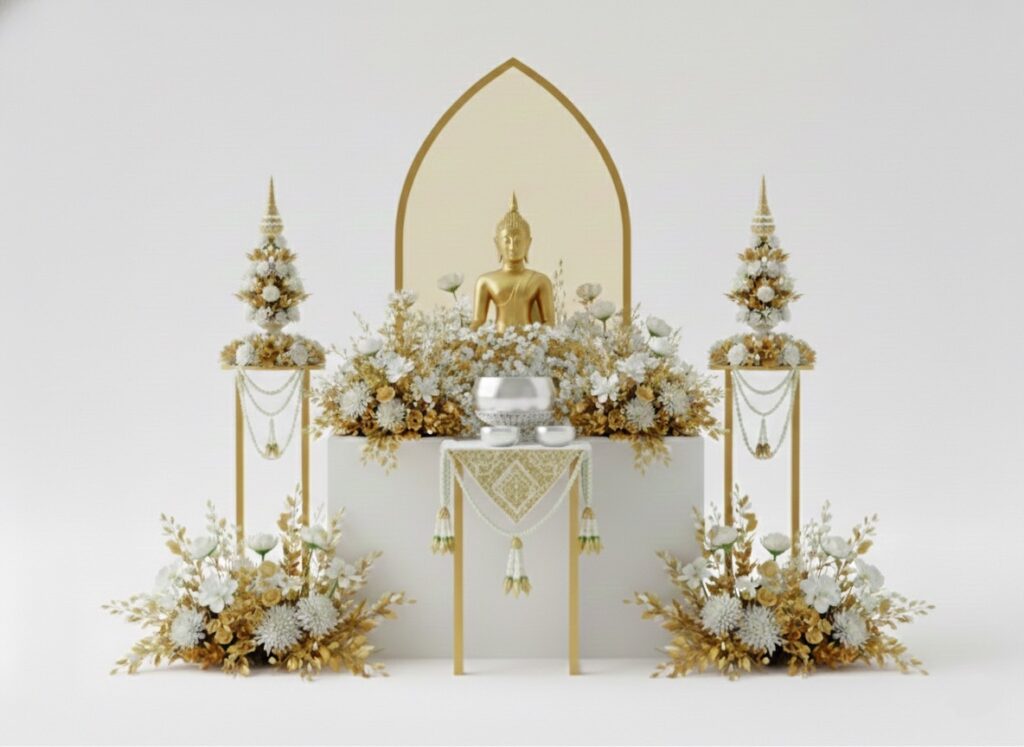 จัดดอกไม้ซุ้มสรงน้ำพระหน่วยงานราชการ