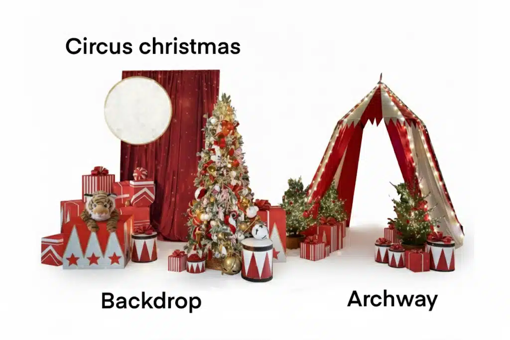 Backdrop ธีม Christmas Circus