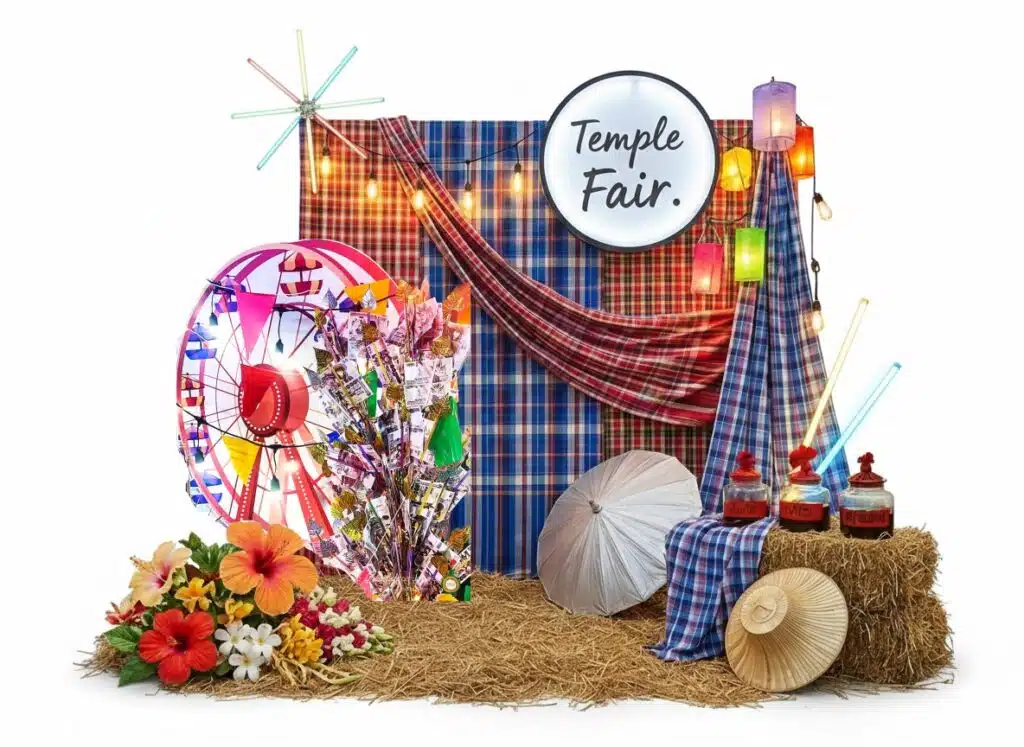Backdrop ธีม Temple Fair งานวัดไทย
