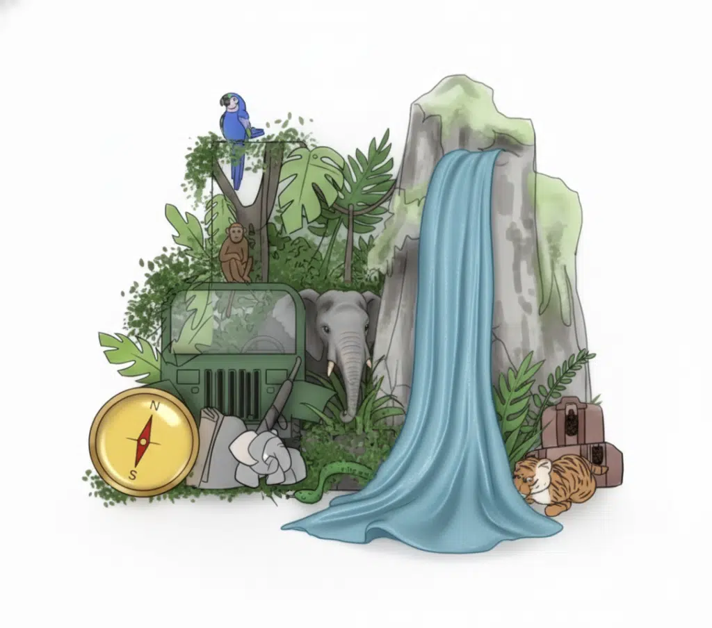 Backdrop ธีม aterfall Jungle